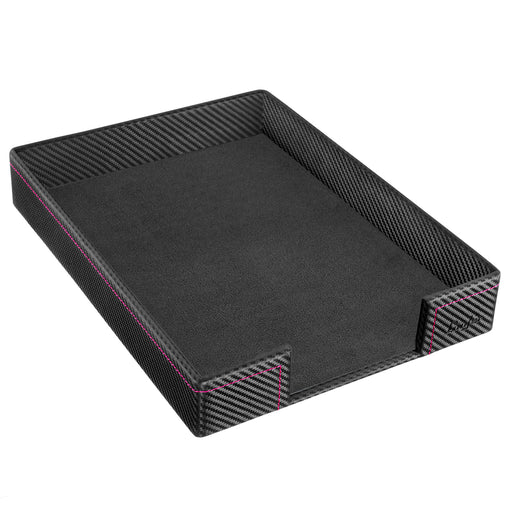 Läufer Ambiente Concerto Echtleder DIN A4 Briefkorb Carbon schwarz/pink